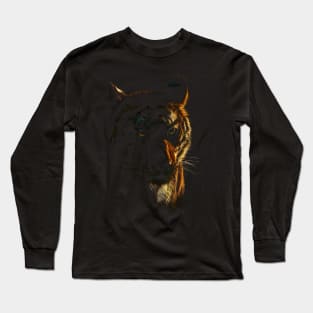 Savage Beauty: Majestic Tiger Roams Free on Stunning Graphic Tee Long Sleeve T-Shirt